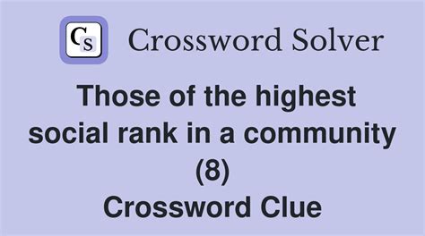 social rank crossword clue|social rank 7 letters.